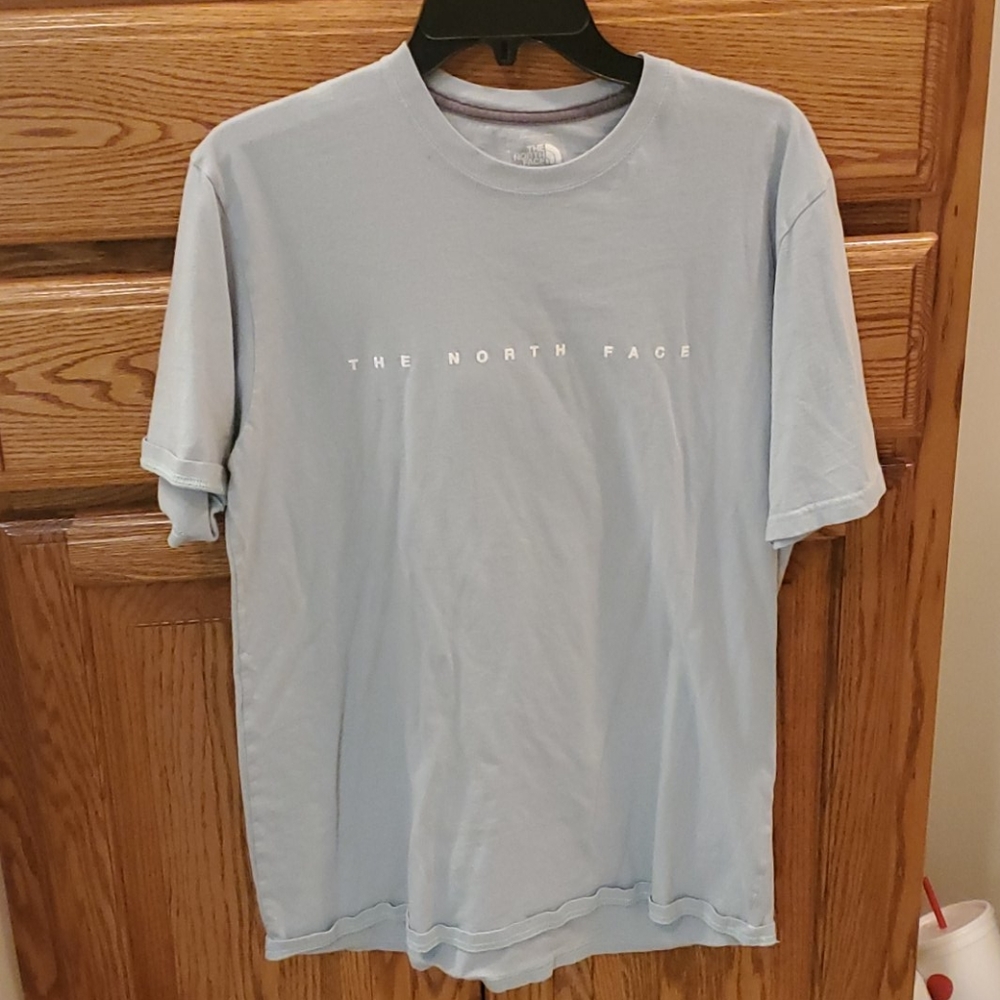 North Face Logo T Shirt Baby Blue